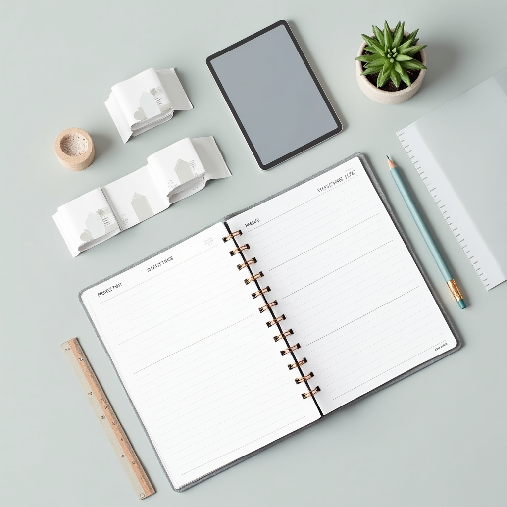Organized daily planner and tracking tools for building consistent financial habits