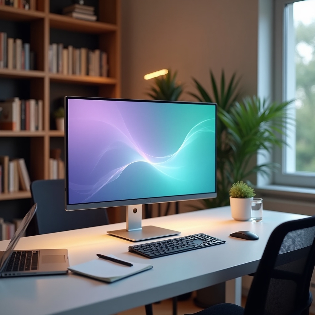Modern organized workspace with laptop and planning materials representing the online learning environment